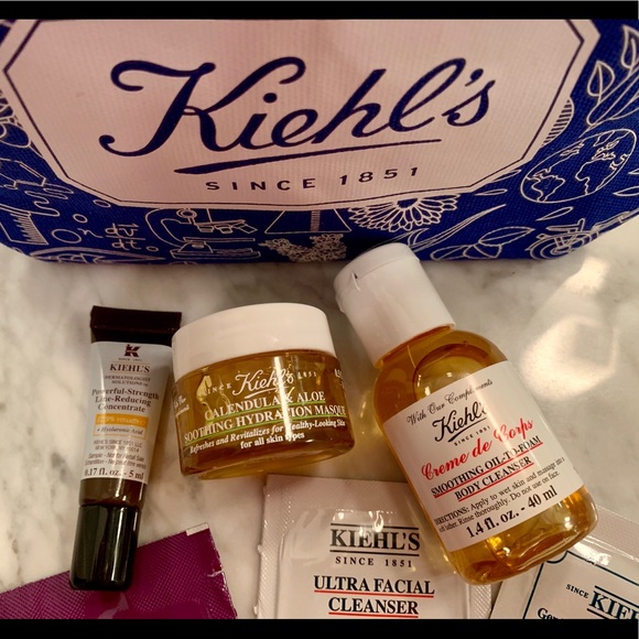 Kiehl’s Printed Canvas Travel pouch with 5 samples - Picture 6 of 10